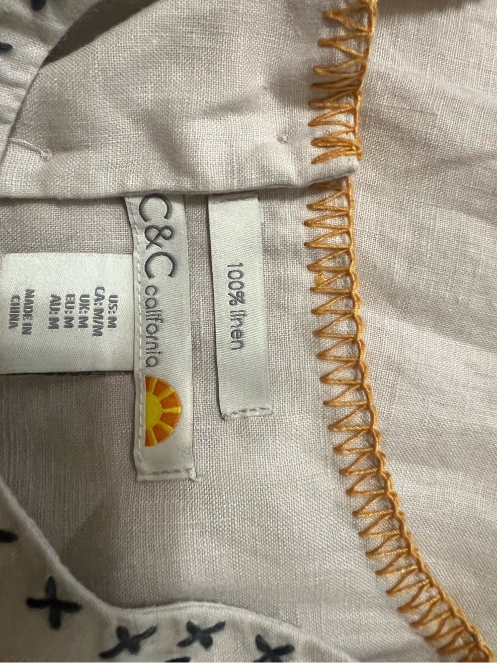 C&C California Cream Embroidered Yoke Sleeveless Dress - Picture 5 of 5